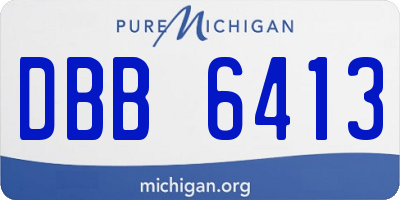 MI license plate DBB6413