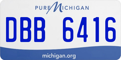 MI license plate DBB6416