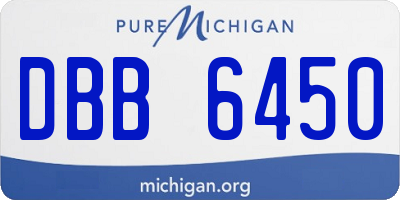 MI license plate DBB6450