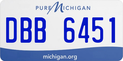 MI license plate DBB6451