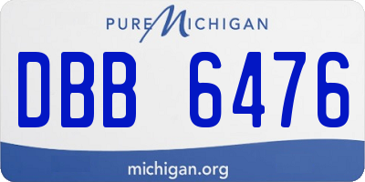 MI license plate DBB6476