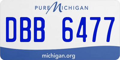 MI license plate DBB6477