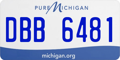 MI license plate DBB6481