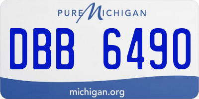 MI license plate DBB6490