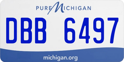 MI license plate DBB6497