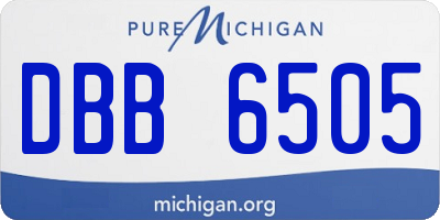 MI license plate DBB6505