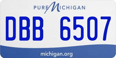 MI license plate DBB6507