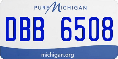 MI license plate DBB6508