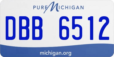 MI license plate DBB6512