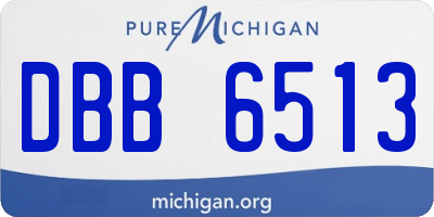 MI license plate DBB6513