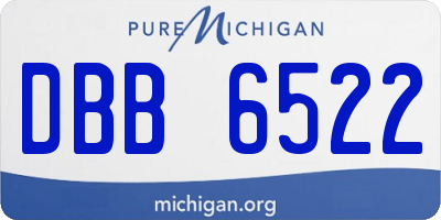 MI license plate DBB6522