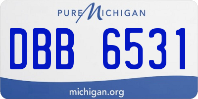 MI license plate DBB6531