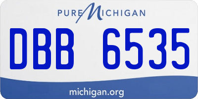 MI license plate DBB6535