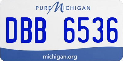 MI license plate DBB6536