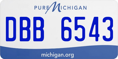 MI license plate DBB6543