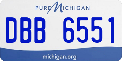 MI license plate DBB6551