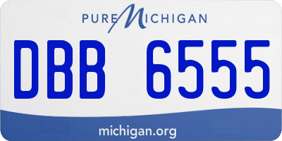 MI license plate DBB6555