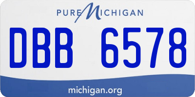 MI license plate DBB6578