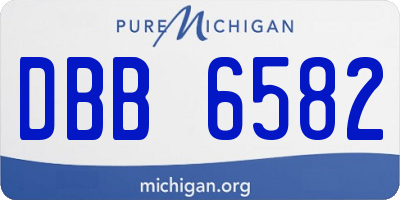 MI license plate DBB6582
