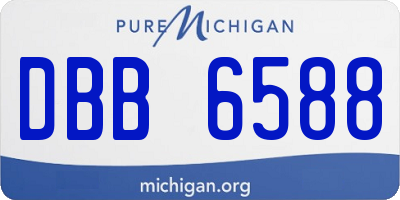 MI license plate DBB6588