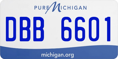 MI license plate DBB6601
