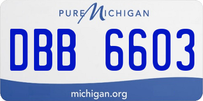 MI license plate DBB6603