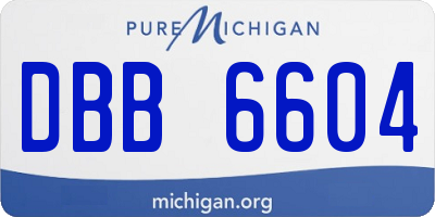 MI license plate DBB6604