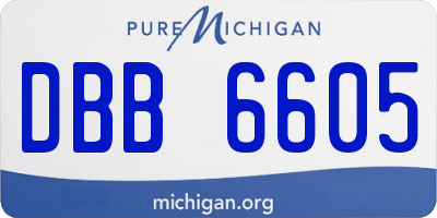 MI license plate DBB6605