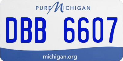 MI license plate DBB6607