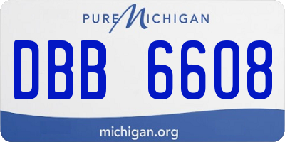 MI license plate DBB6608