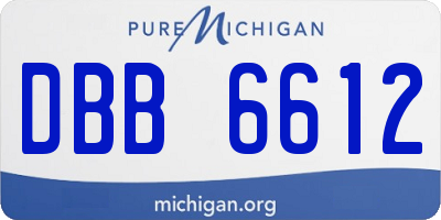 MI license plate DBB6612