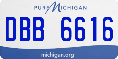 MI license plate DBB6616