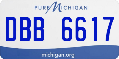 MI license plate DBB6617