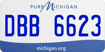 MI license plate DBB6623