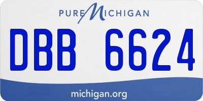 MI license plate DBB6624