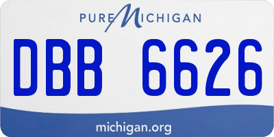 MI license plate DBB6626