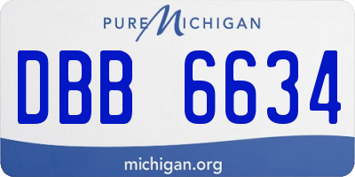 MI license plate DBB6634