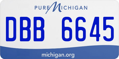 MI license plate DBB6645