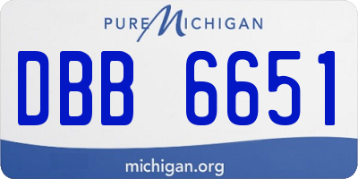 MI license plate DBB6651