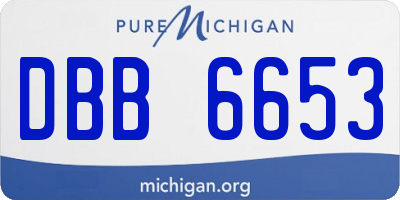 MI license plate DBB6653