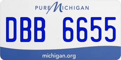 MI license plate DBB6655