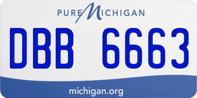 MI license plate DBB6663