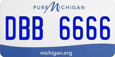 MI license plate DBB6666
