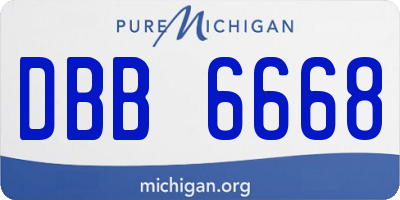 MI license plate DBB6668