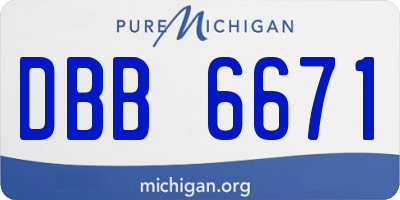 MI license plate DBB6671