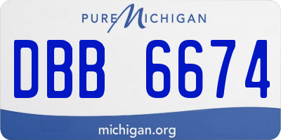 MI license plate DBB6674