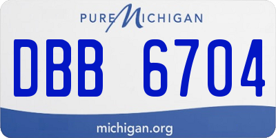 MI license plate DBB6704