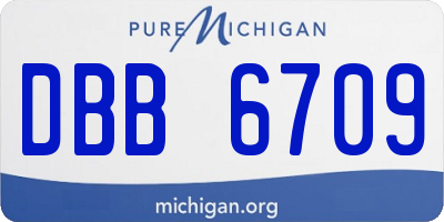 MI license plate DBB6709
