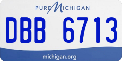 MI license plate DBB6713