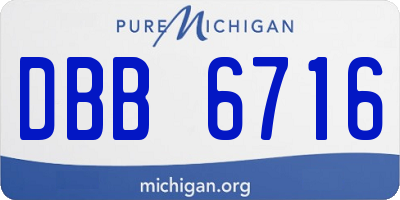 MI license plate DBB6716